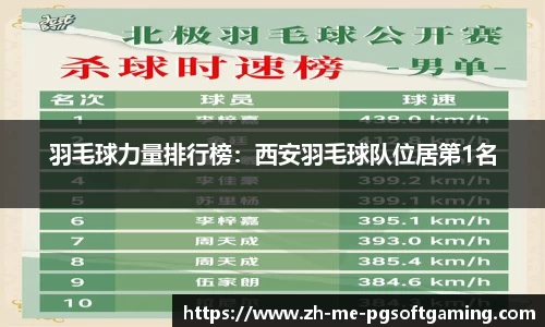 羽毛球力量排行榜:西安羽毛球队位居第1名